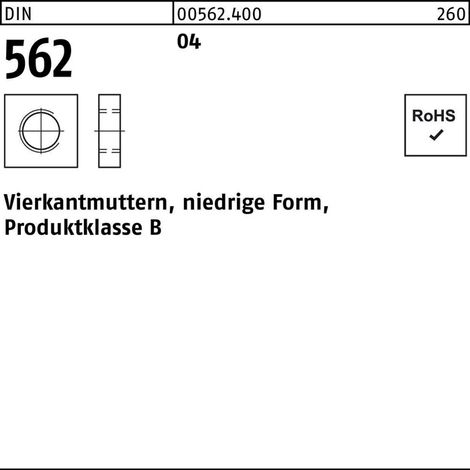 DIN 562 Vierkantmutter niedrige Form 04 M 3 K 1000 Stk