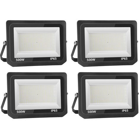 Projecteur Extérieur LED 500W 50000LM 6000K Blanc Froid IP65 Imperméable Spot de Sécurité pour Jardin, Cour, Terrasse, Square, Usine