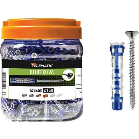 ELEMATIC TASSELLO BLUEFIX VA 8X50 C/VITE BARAT 150PZ (1/3)