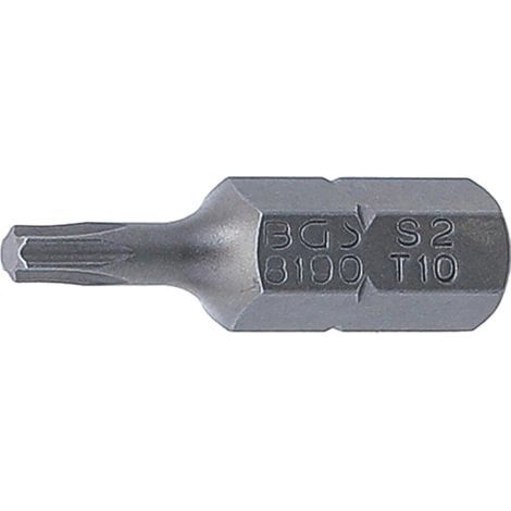 1 - Embout - Profil T - Acier Chrome-vanadium - Pour Vis Torx T10 - Usage Mécanique - Argent - 25x6,3 mm (1/2)