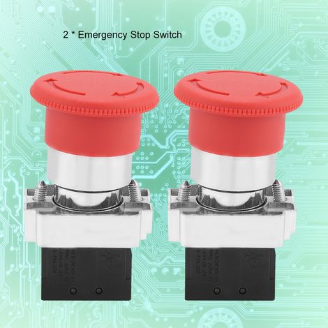 Bouton d'arrêt d'urgence rouge 22mm XB5, interrupteur de sécurité signe, lot de 2 pièces pour machine industrielle (1/5)