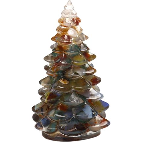 Arbre De Noël En Résine - Décor Miniature Pour Table - Ornement De Paysage Festif - 1 Pièce (1/5)