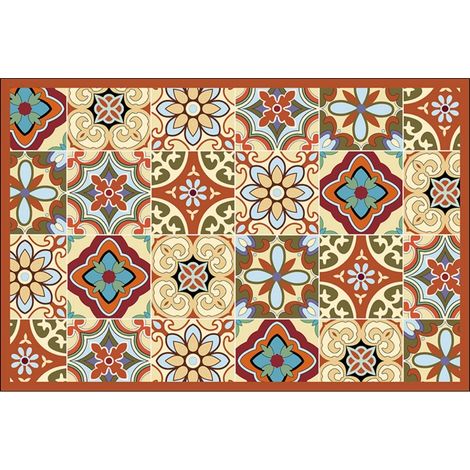 Feuille de lotus avec motif de fleur de lotus - Rectangulaire 5080cm (Terre de diatomées) Tapis de sol en terre de diatomées, tapis de bain, très absorbant, antidérapant (1/5)