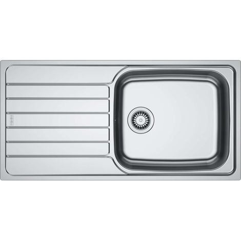 Franke – Évier inox 1 bac SKX 611-100 LB 100x50 cm – Découpe pour montage par le haut – Bac de récupération inclus – Profondeur 160 mm