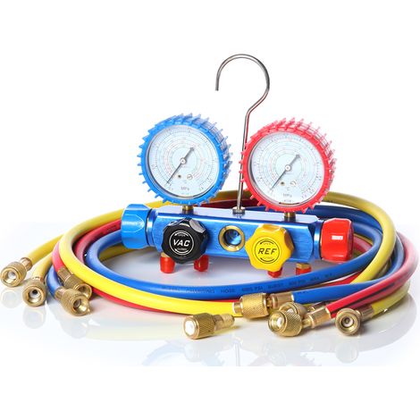 Set di aiuto meccanico Melko 4 vie per R134 R410a R410a R22 R407c incl. 4 tubi di riempimento