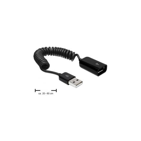 Cable USB 2.0 tipo A- Macho/Hembra Extension rizado