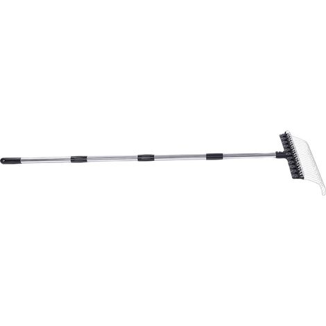 Râteau de Jardin en Fil d'acier Auto-nettoyant avec des Dents Inclinées pour Le Nettoyage des Feuilles dans Le Paillis de Pelouse, Râteau de 16,3 Pouces de Large (1/5)
