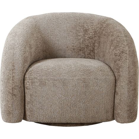 Fauteuil pivotant 83x93x70 cm en tissu doux taupe (1/5)