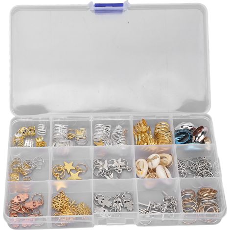 115 perles à barbe vintage pour tresses, perles à cheveux, pendentif, bracelet DIY, accessoire capillaire créatif (1/5)