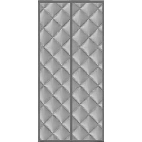 Rideau De Porte En Coton Épais - 140 x 200 cm - Installation Sans Perçage - Protection Contre Le Vent Et L'Intimité - Gris (1/5)