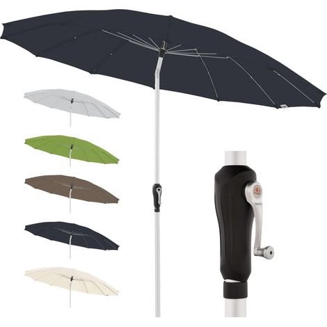 Parasol Crank Asia Ø 250 cm, Anthracite, manivelle, UV 50+ (1/5)