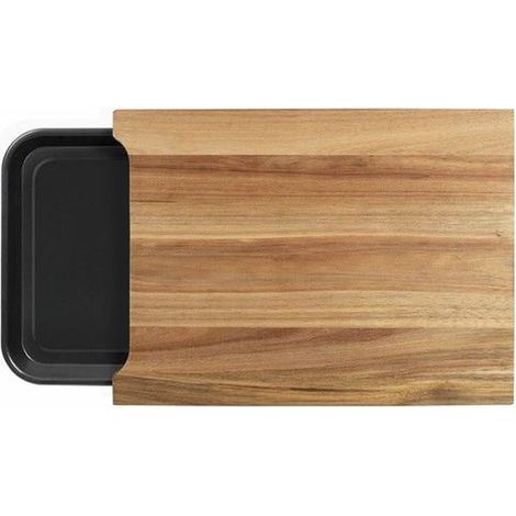 Planche a découper - LIVOO - MES155 - Bois acacia FSC - 36,5 x 27,5 cm - Bac récupérateur amovible (1/5)