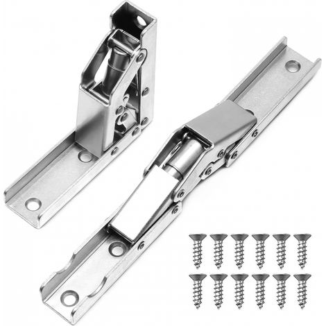 Lot de 2 charnières 90° pliantes pour étagère, support de bureau caché avec vis (1/5)