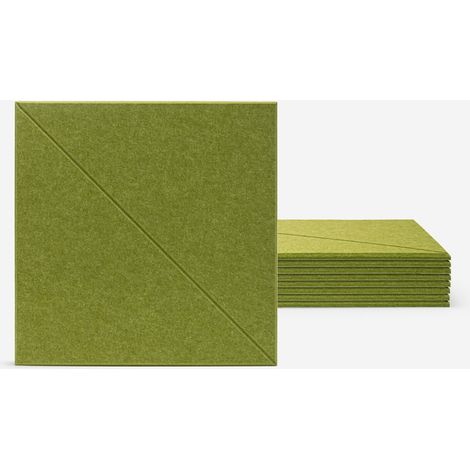 Juego de 8 paneles fonoabsorbentes color verde de 60x60cm decorativos para la pared Toon-V