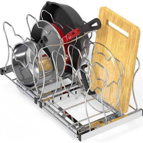 Organisateur Coulissant sous Armoire, étagère coulissante pour Cuisine, Salle de Bain, Garde-Manger et Couvercle de Casserole (1/5)