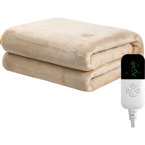 Couverture chauffante électrique à chauffage rapide 9 niveaux température minuterie housse de matelas 180x130cm 220-240V,couverture chauffante,plaid (1/5)