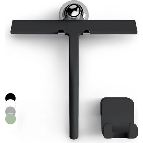 Raclette de douche en silicone pour verre et mur, noir, 23 cm (1/3)