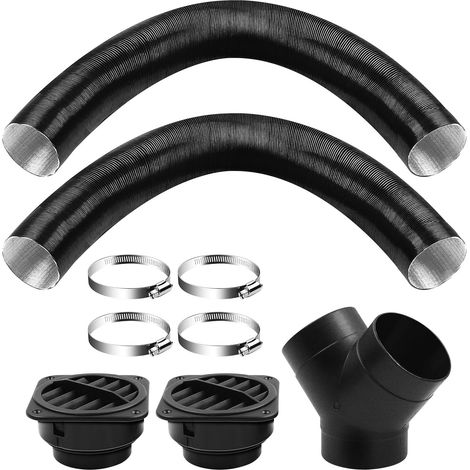 Accessoires de Chauffage Auxiliaire Diesel, 75 mm T/Y, Kit de Tuyaux pour Chauffage de Voiture 2 kW, Sortie d'Air Chaud avec Clips de Ventilation (1/5)