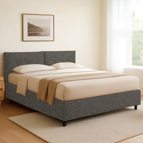 Letto Singolo Exeter, Sfoderabile, Contenitore Made in Italy, Grigio Tortora (1/5)