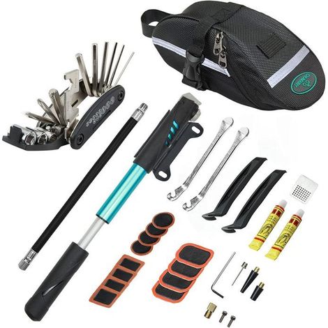 Kit Reparation Velo, Kit Crevaison Velo, Kit Velo Convient pour Une Utilisation dans des Situations d'urgence Lors de Voyages Longue (1/5)