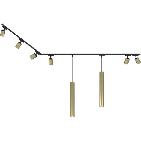 Binario top light mono 1203 s1ot+yari or 300 n gu10 led lampada soffitto faretti orientabili moderno