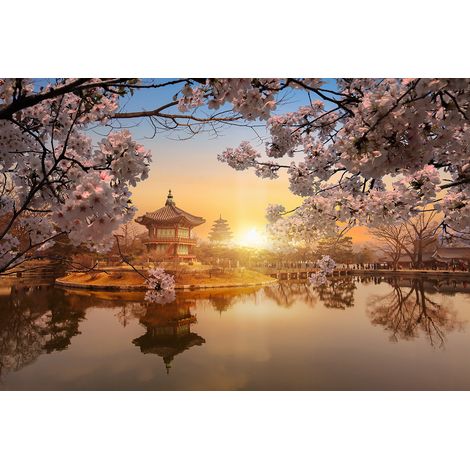 Papier peint panoramique - Temple Japonais - 195 cm x 130 cm (1/2)