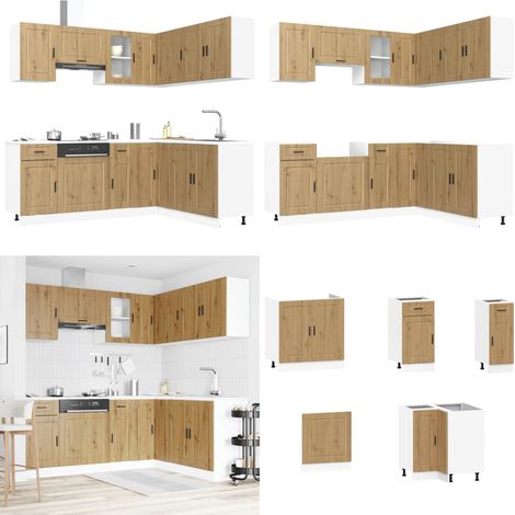 vidaXL 11-tlg. Küchenschrank-Set Porto Artisan-Eiche Holzwerkstoff (1/5)