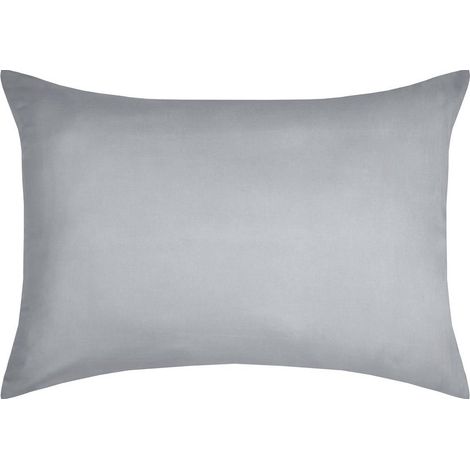 1 Taie d'oreiller coton uni 50 x 70 cm Edens gris clair