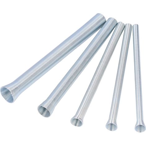 Cintreuse de tube à ressort en acier super élastique 5 pièces 5/8in 1/2in 3/8in 5/16in 1/4in PVC Cintrage de fil électrique Tuyau de tension Ressort Cintreuse pour tube en acier à paroi mince en alumi (1/5)