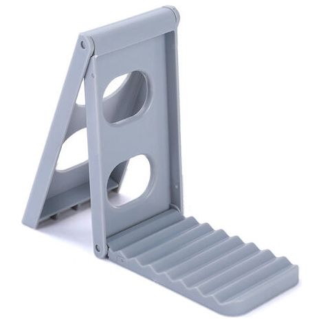 Fonepro 1 Pcs Support de couvercle de pot en plastique multifonctionnel, support de vidange de cuisine pliable pour la vaisselle, support de rangement de cuisine, gris (1/5)