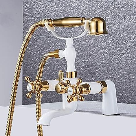 Juego de grifería para bañera y ducha, grifo para bañera y ducha, grifo mezclador para bañera, teléfono antiguo, juego de ducha para baño, cabezal de ducha giratorio, bañera-ducha