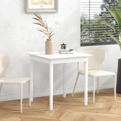 Table de cuisine, table à manger, table carrée, design moderne, 75 cm x 75 cm x 76 cm, blanche