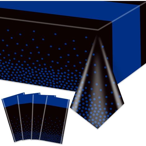 Tischdecken rechteckig 220x130 cm, 4 Stück, Schwarz Blau, wasserdicht