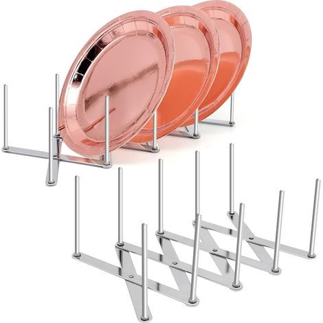 Paquet de 2 Extendable Porte-Couvercle Pot Polyvalent Steamer Rack Casseroles Verres Porte-Organisateur de Cuisine Ustensiles de (1/5)