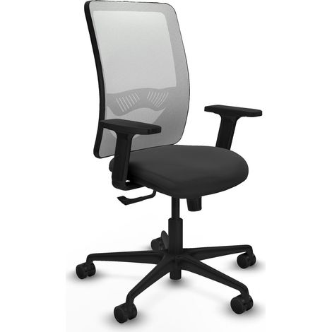 Chaise de bureau piqueras y crespo Zulema blanc maille simili cuir (1/2)