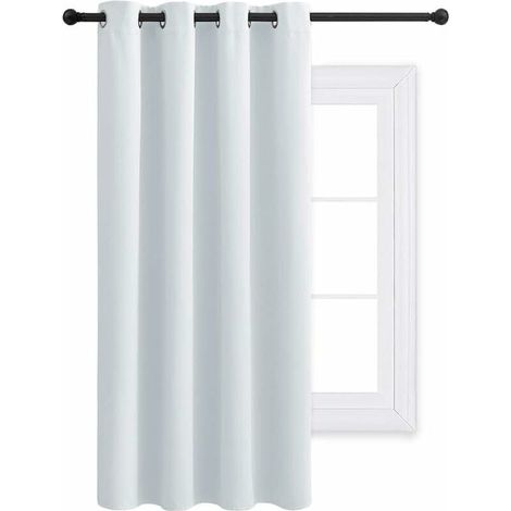 Tenda oscurante decorativa - Tende termiche per finestre, oscuranti, insonorizzate, semplici per la camera da letto delle ragazze, casa, 132 cm di larghezza e 158 cm di altezza, 1 pezzo, grigio bianco (1/4)