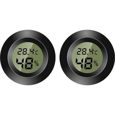 Digitales Innenthermometer - Mini-Hygrometer - Digitaler LCD-Bildschirm - Für Innen- und Außenbereich - Feuchtigkeitsmesser für Luftbefeuchter, Keller, Babyzimmer - Fahrenheit oder Celsius (2) (1/4)