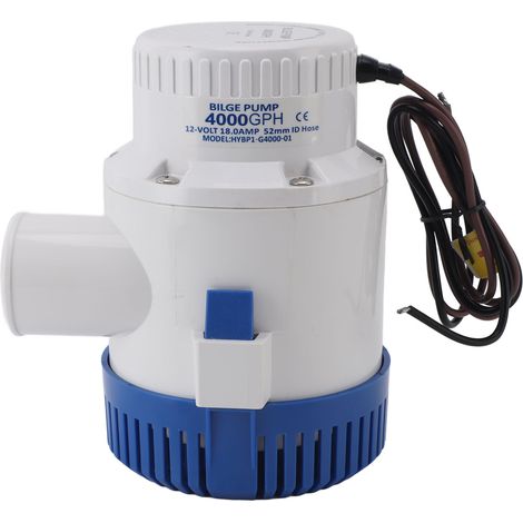Automatische Gleichstrom-Tauchpumpe (4000 GPH), elektrische Bilgenpumpe für Schwimmbecken, Entwässerungsbrunnen, Whirlpools, Gartenteiche und Keller (12 V)