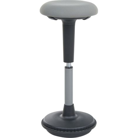 Sgabello oscillante da ufficio con struttura in metallo, altezza regolabile, seduta attiva, grigio Estell (1/5)