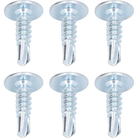 50 vis à tête ronde antidérapantes en acier au carbone galvanisé, autoperceuses, 4,2 x 16 mm, avec rondelle (1/5)