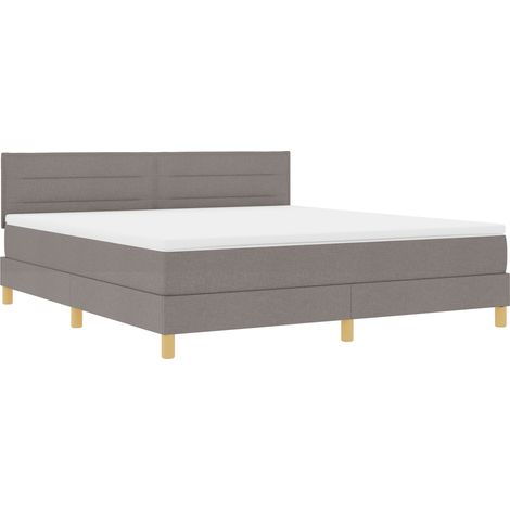 vidaXL Cama Box Spring con Colchón Taupe 180x200 cm Tela (1/5)