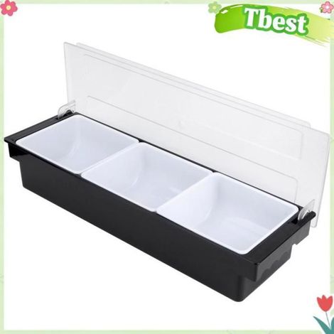 Boîte À Assaisonnement - Plastique Alimentaire - Pour Cuisine Professionnelle Et Domestique - 1 Unité Avec 3 Compartiments Intérieurs (1/5)