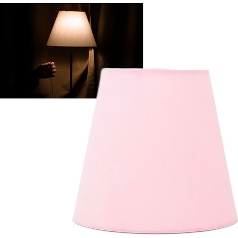 Abat-jour moderne en tissu, abat-jour créatif E14, abat-jour encastré adapté aux suspensions, appliques murales, lampes de chevet, lampes de table, abat-jour rose clair. (1/5)
