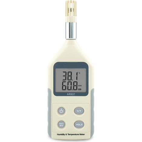 Medidor de temperatura y humedad industrial, termómetro e higrómetro digital, temperatura de -10 °C a 50 °C, humedad relativa del 5 % al 98 %. Medición de temperatura.