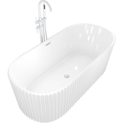 AcquaVapore freistehende Badewanne Wanne Acryl F08 170x80cm mit Armatur AF04 (1/5)