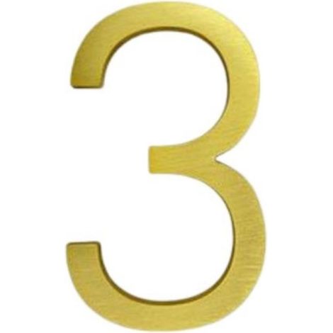 Número de casa de metal color dorado，12,7 cm，Número 3，Letrero de número de casa，Número de casa flotante，Número de casa de metal，Número de casa 3D (1/5)