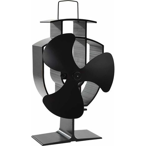 vidaXL Ventilador de estufa accionado por calor 3 aspas negro (1/2)