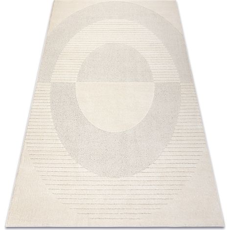 DUNE 2502 Teppich creme – Geometrisch, Kreise, Struktur beige 280x370 cm