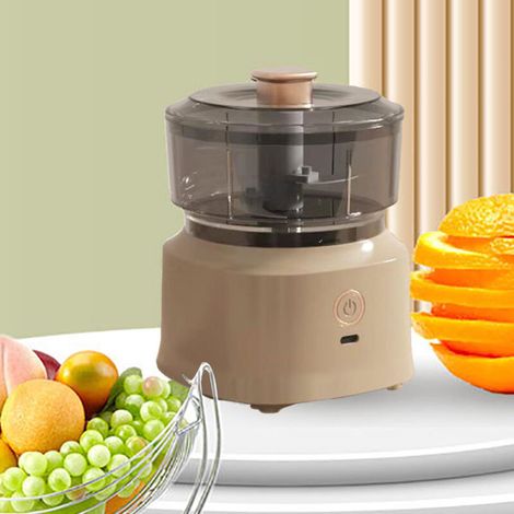 Hachoir à viande électrique, mixeur multifonctionnel, lames en acier inoxydable, mixeur alimentaire efficace et sûr pour la cuisine, marron foncé-Crezuo