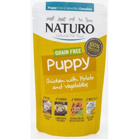 Naturo Mini Bolsa para perros 150g - CACHORRO pollo con patatas y verduras 150g
